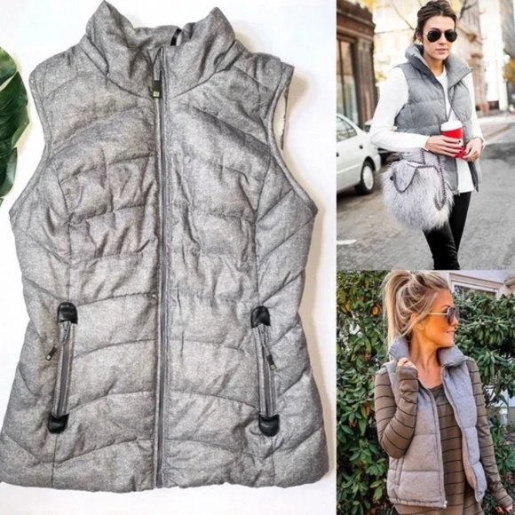 GreenTea Jackets & Coats Green Tea Gray Heather Puffer Vest Poshmark